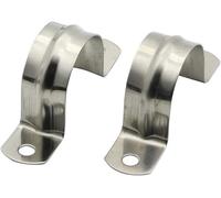 32mm Small Stainless Steel 304 U-Tube Clamp Ring for Fixing Strap Pipe Installation Tube,Tube Clamp Suitable for Home,Garden,Indoor and Outdoor (16pcs)