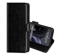 32nd Étui Portefeuille en Cuir PU Flip Coque pour Motorola Moto Edge 30 Neo, Housse avec Fentes CB et Fermeture Magnétique - Noir