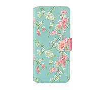32nd Floral Series 2.0 - Étui Portefeuille en Cuir PU Design Floral pour Samsung Galaxy A20e (2019), Housse Concevoir avec Fentes CB et Fermeture Magnétique - Printemps Bleu