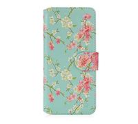 32nd Floral Series 2.0 - Étui Portefeuille en Cuir PU Design Floral pour Samsung Galaxy A51 (2020), Housse Concevoir avec Fentes CB et Fermeture Magnétique - Printemps Bleu