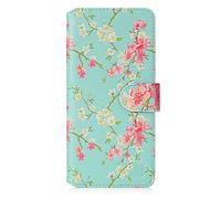 32nd Floral Series 2.0 - Étui Portefeuille en Cuir PU Design Floral pour Xiaomi Redmi 9A, Housse Concevoir avec Fentes CB et Fermeture Magnétique - Printemps Bleu