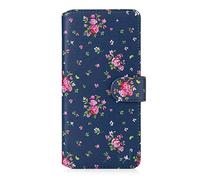 32nd Floral Series 2.0 - Étui Portefeuille en Cuir PU Design Floral pour Xiaomi Redmi Note 9 Pro, Redmi Note 9 Pro Max & Redmi Note 9S, Fentes CB et Fermeture Magnétique - Rose Retro Indigo