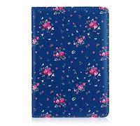 32nd Floral Series - Étui Folio Flip en Cuir PU Design Floral pour Apple iPad Mini 1, 2 & 3, Housse Concevoir avec Un Support Réglable - Rose Retro Indigo