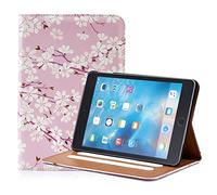 32nd Floral Series - Étui Folio Flip en Cuir PU Design Floral pour Apple iPad Mini 4 (2015), Housse Concevoir avec Un Support Réglable - Fleur de Cerisier