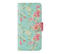 32nd Floral Series - Étui Portefeuille en Cuir PU Design Floral pour Samsung Galaxy J3 (2016), Housse Concevoir avec Fentes CB et Fermeture Magnétique - Printemps Bleu