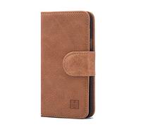 32nd Premium Series - Étui Portefeuille Flip en Cuir Véritable pour Samsung Galaxy A5 (2016), Housse Concevoir avec Fentes CB et Fermeture Magnétique - Brun Clair
