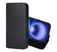 32nd Série Classique 2.0 - Étui Portefeuille en Cuir Véritable Coque pour iPhone 16 (6.1"), Housse avec Blocage RFID Fente CB, Fermeture Magnétique et Fonction de Support - Noir