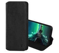 32nd Série Classique 2.0 - Étui Portefeuille en Cuir Véritable Coque pour Motorola Edge 40 Neo, Housse avec Blocage RFID Fente CB, Fermeture Magnétique et Fonction de Support - Noir
