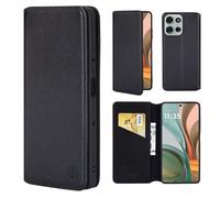 32nd Série Classique 2.0 - Étui Portefeuille en Cuir Véritable Coque pour Motorola Moto G75 5G, Housse avec Blocage RFID Fente CB, Fermeture Magnétique et Fonction de Support - Noir