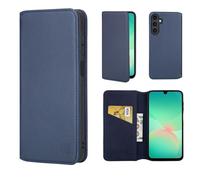 32nd Série Classique 2.0 - Étui Portefeuille en Cuir Véritable Coque pour Samsung Galaxy A26 5G, Housse avec Blocage RFID Fente CB, Fermeture Magnétique et Fonction de Support - Bleu Marine