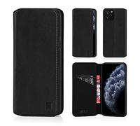 32nd Série Classique 2.0 - Étui Portefeuille en Cuir Véritable pour Apple iPhone 11 Pro (5.8"), Housse Concevoir avec Fentes CB et Fermeture Magnétique Coque - Noir