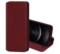 32nd Série Classique 2.0 - Étui Portefeuille en Cuir Véritable pour Apple iPhone 12 Pro Max (6.7"), Housse Concevoir avec Fentes CB et Fermeture Magnétique Coque - Bourgogne