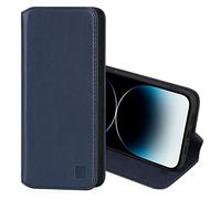 32nd Série Classique 2.0 - Étui Portefeuille en Cuir Véritable pour Apple iPhone 14 Pro Max (6.7"), Housse Concevoir avec Fentes CB et Fermeture Magnétique Coque - Bleu Marine