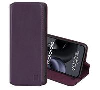 32nd Série Classique 2.0 - Étui Portefeuille en Cuir Véritable pour Motorola Moto Edge 30 Neo, Housse Concevoir avec Fentes CB et Fermeture Magnétique Coque - Aubergine