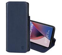 32nd Série Classique 2.0 - Étui Portefeuille en Cuir Véritable pour Motorola Moto Edge 30 Ultra, Housse Concevoir avec Fentes CB et Fermeture Magnétique Coque - Bleu Marine