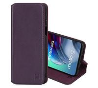 32nd Série Classique 2.0 - Étui Portefeuille en Cuir Véritable pour Motorola Moto G100, Housse Concevoir avec Fentes CB et Fermeture Magnétique Coque - Aubergine