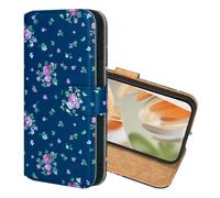 32nd Série Florale 3.0 - Étui Portefeuille en Cuir PU Design Coque pour Google Pixel 9 / Pixel 9 Pro, Housse avec Blocage RFID Fentes CB, Fermeture Magnétique et Fonction de Support - Rose Indigo