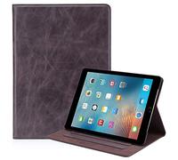 32ndShop 32nd Premium Series - Étui Folio Flip en Cuir Véritable pour Apple iPad 9.7" (2017) & iPad 9.7" (2018), Housse Concevoir avec Un Support Réglable - Marron Foncé