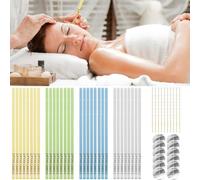 32Pcs Bougie Oreille Nettoyante,Bougie d'Oreilles ave 10 Plateaux et 10 Cotons-Tiges,Bougie Auriculaire Aromatique pour la