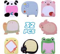 32pcs Notes Autocollantes Animaux,640 Feuilles Mini Notes Adhésives Colorées,Mignonnes Blocs Mémo Autocollant Sticky Notes Pour Maison,Bureau,Cadeaux Pour Enfants