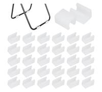 32pcs Patin Pied Chaise Tube Embout Tampon Capuchon Bouchon Protection Plancher Meuble Forme U en Plastique Chaise Casquettes, Tube Pince pour Chaise en Porte-à-Faux (Blanc,12mm)