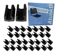 32pcs Patin Pied Chaise Tube Embout Tampon Capuchon Bouchon Protection Plancher Meuble Forme U en Plastique Chaise Casquettes,Chaise Jambe Caps Silicone Tube Pince (14mm,Schwarz)