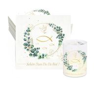 32pcs Serviettes Communion+8pcs Photophore de table Confirmation Serviette en Papier Eucalyptus Bapteme Serviettes Déco Baptême Déco Confirmation Photophores Serviettes Garçon Fille