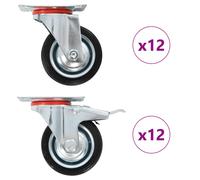 32x Roulettes Pivotantes 75 mm Etabli Panier d'Achat Chariot Roulant vidaXL