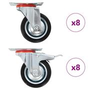 vidaXL 16 pcs Roulettes pivotantes 75 mm