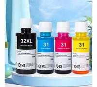 32XL 31 bouteilles d'encre compatibles avec le recharges d'encre 31 32XL, adaptées aux imprimantes HP GT 5810 5820 5101 7001 551 651 455 457 450 1PC-M