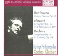 ベートーヴェン:「コリオラン」序曲、モーツァルト:交響曲第33番、ブラームス:第4番