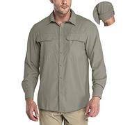 33,000ft Chemise de Sport Extérieure pour Hommes, Chemise T-Shirt Sespirante à Séchage Rapide, Protection UV 50+, Adaptée à la Randonnée et à la Pêche en Toutes Saisons, Gris Vert S