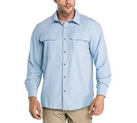 33,000ft Chemise de Sport Extérieure pour Hommes, Chemise T-Shirt Sespirante à Séchage Rapide, Protection UV 50+, Adaptée à la Randonnée et à la Pêche en Toutes Saisons, Bleu Pâle 4XL