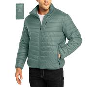 33,000ft Doudoune Légère Paquetable Compressible Homme, imperméable, Veste matelassée et chaude, Convient à la randonnée en plein air décontractée Vert forêt M