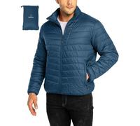 33,000ft Doudoune Légère Paquetable Compressible Homme, imperméable, Veste matelassée et chaude, Convient à la randonnée en plein air décontractée Bleu céramique 3XL