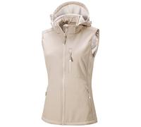 33,000ft Gilet softshell pour femme avec capuche amovible en polaire, sans manches, imperméable, coupe-vent, avec 5 poches, pour l'équitation, la course, la randonnée, XXL