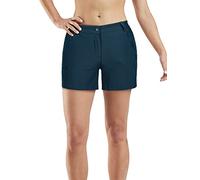 33,000ft Pantalon de randonnée court pour femme - Short cargo - Bermuda stretch - Léger - Pour la randonnée, le camping, les voyages, bleu, 44