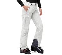 33,000ft Pantalon de ski pour femme - Imperméable - Coupe-vent - Softshell - Doublure chaude - Pantalon thermique - Pantalon de randonnée - Pantalon de ski pour femme, Blanc., M