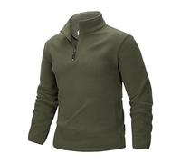 33,000ft Pull en polaire pour homme - Demi-fermeture éclair - Avec 2 poches - Micropolaire - Pour l'extérieur, olive, L