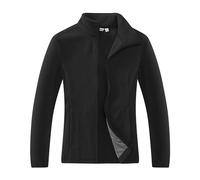 33,000ft Veste polaire légère pour femme, Fermeture Éclair Intégrale, Veste Col montant sport, avec 4 grandes poches, randonnée, Sports de Plein air, Escalade, Trekking Noir 2XL