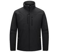 33,000ft Veste softshell pour homme - Veste demi-saison déperlante - Doublure en polaire chaude - Veste d'extérieur fonctionnelle - Veste de randonnée légère avec col montant, Noir , S
