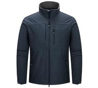 33,000ft Veste softshell pour homme - Veste demi-saison imperméable - Doublure en polaire chaude - Veste d'extérieur fonctionnelle - Veste de randonnée légère avec col montant, bruyère bleu foncé, L