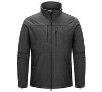 33,000ft Veste softshell pour homme - Veste demi-saison imperméable - Doublure en polaire chaude - Veste d'extérieur fonctionnelle - Veste de randonnée légère avec col montant, Gris foncé bruyère, XL