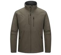 33,000ft Veste softshell pour homme - Veste demi-saison imperméable - Doublure en polaire chaude - Veste d'extérieur fonctionnelle - Veste de randonnée légère avec col montant, vert olive, M
