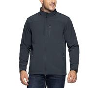 33,000ft Veste softshell pour homme - Veste demi-saison imperméable - Doublure en polaire chaude - Veste d'extérieur fonctionnelle - Veste de randonnée légère avec col montant, gris foncé, XXL