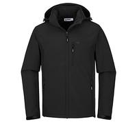 33,000ft Veste Softshell pour Hommes, D'hiver Manteau Chaude Coupe-vent Imperméable avec Chapeau Détachable pour la Randonnée, le Camping