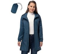 33,000ft Vêtement de pluie imperméable, poncho de pluie léger et respirant coupe-vent à capuche, fine pliable longue manteaux imperméables femme Bleu joyau XL