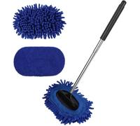 33-101cm Brosse de Nettoyage Extensible Brosse Lavage Voiture pour Camion Pare-Brise,Manche Télescopique,Microfibre Balai Vadrouille