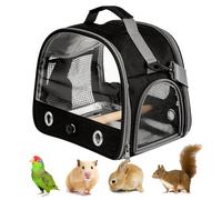 33 * 24 * 26CM Sac De Transport pour Oiseaux avec Perchoir Et Plateau,Cage A DosDe Voyage pour Oiseaux,Sac De Transport pour Perroquet,Sac De Voyage pour Oiseaux pour Oiseaux(Noir)