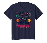 33 and Still Causing Trouble Cadeau d'anniversaire Humour T-Shirt, Enfant, Bleu Marine, 8 Ans